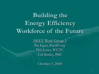 Building the Energy Efficiency Workforce of the Future