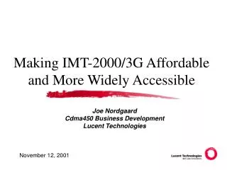 Making IMT-2000/3G Affordable and More Widely Accessible