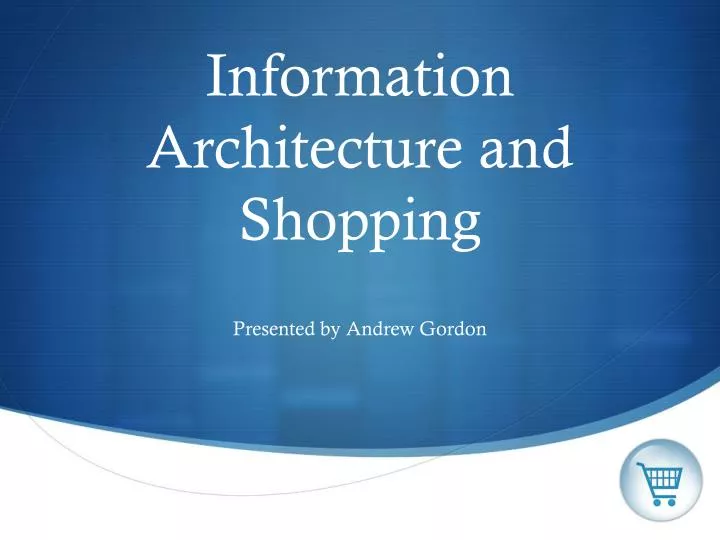 information architecture and shopping