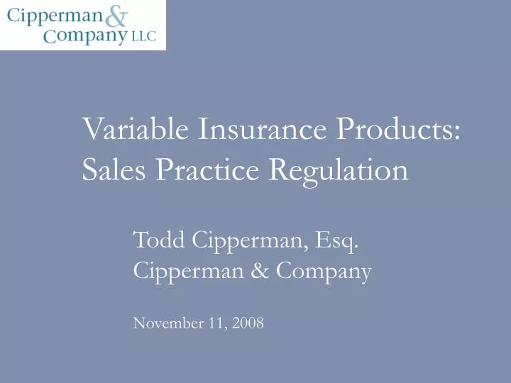 variable insurance products sales practice regulation