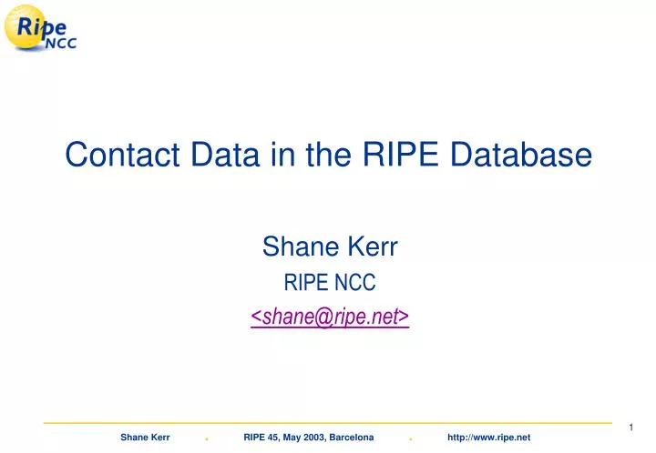 contact data in the ripe database
