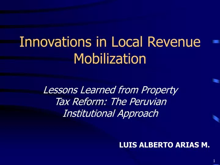 innovations in local revenue mobilization
