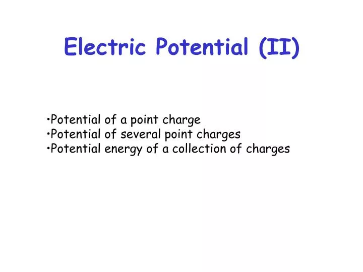 electric potential ii