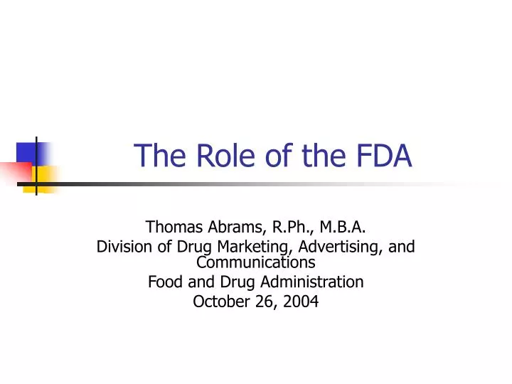 the role of the fda