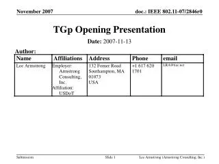 tgp opening presentation