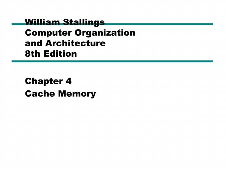 william stallings computer organization and architecture 8th edition