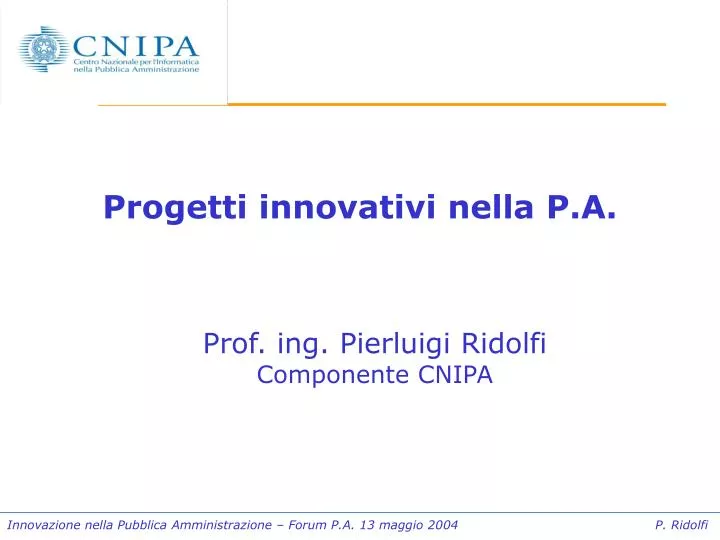 progetti innovativi nella p a