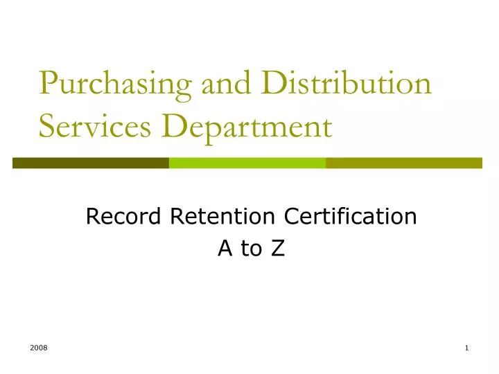 purchasing and distribution services department