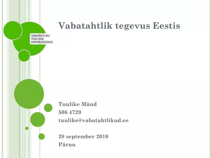 vabatahtlik tegevus eestis