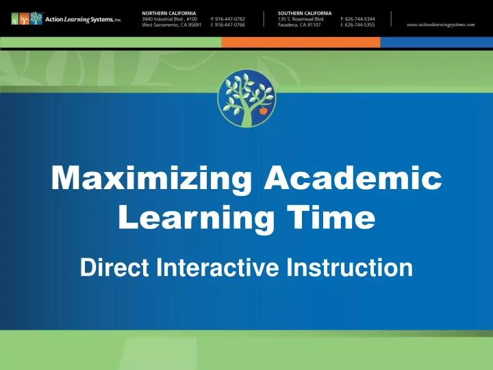 maximizing academic learning time direct interactive instruction