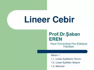 lineer cebir