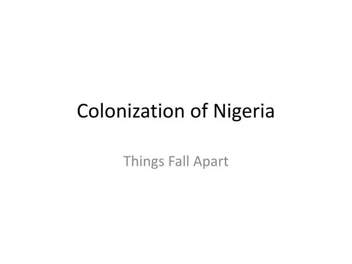 colonization of nigeria