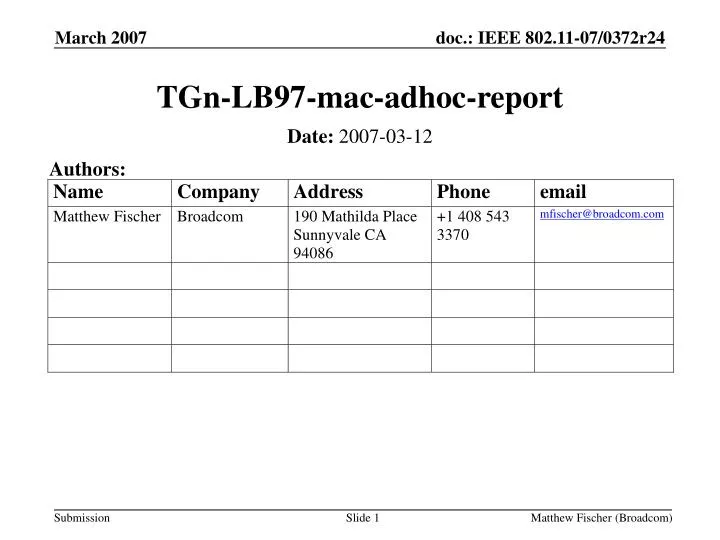 tgn lb97 mac adhoc report