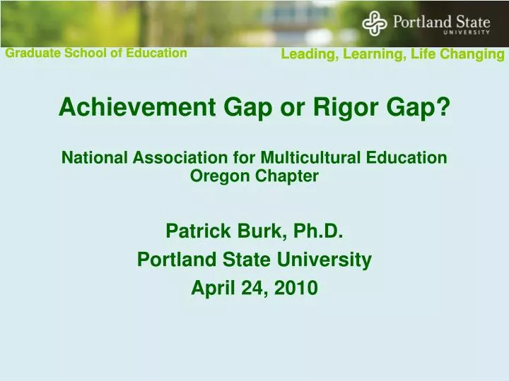 achievement gap or rigor gap national association for multicultural education oregon chapter