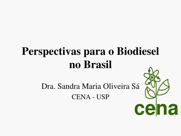 perspectivas para o biodiesel no brasil