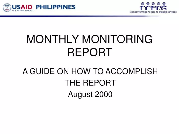 monthly monitoring report