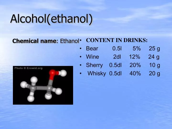 alcohol ethanol