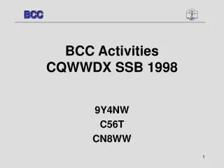 BCC Activities CQWWDX SSB 1998