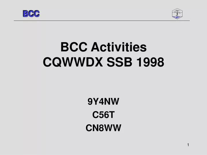 bcc activities cqwwdx ssb 1998