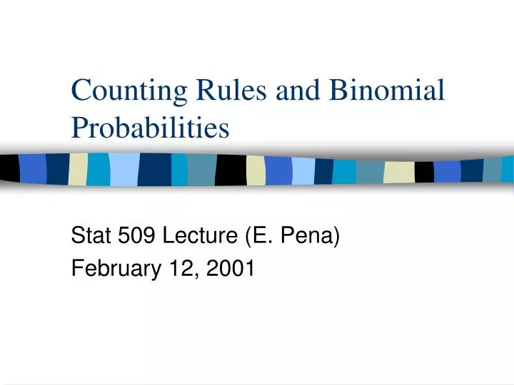 counting rules and binomial probabilities