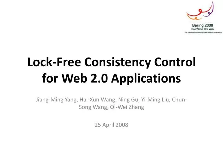 lock free consistency control for web 2 0 applications