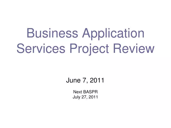 business application services project review
