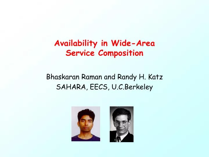 availability in wide area service composition