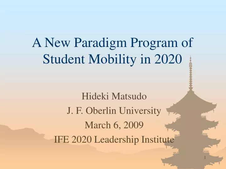 a new paradigm program of student mobility in 2020
