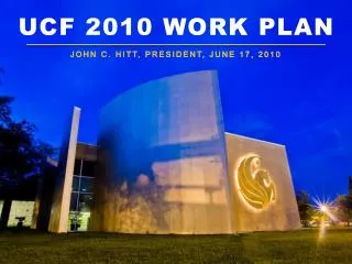 UCF 2010 Work Plan