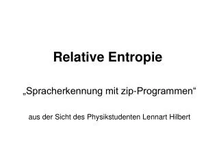 relative entropie