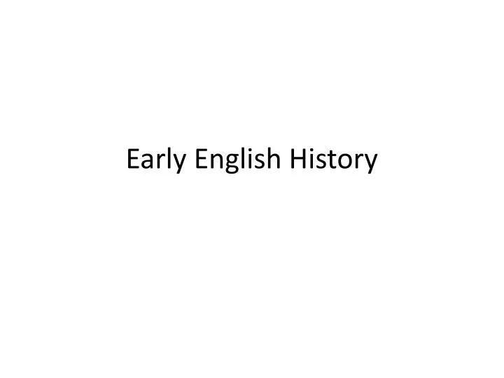 early english history