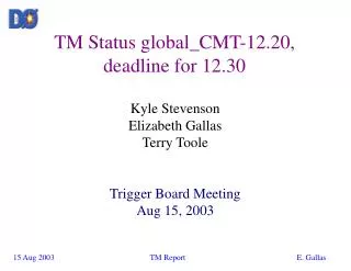 TM Status global_CMT-12.20, deadline for 12.30