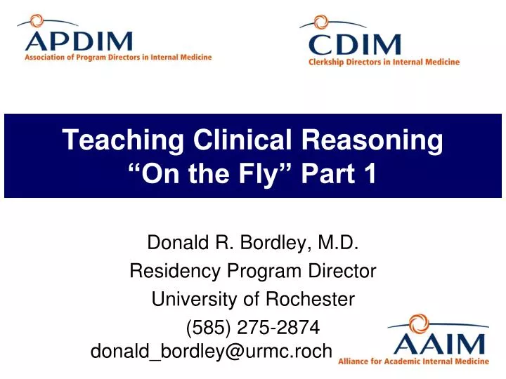 teaching clinical reasoning on the fly part 1