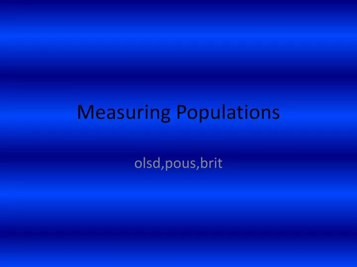 measuring populations