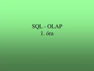 sql olap 1 ra
