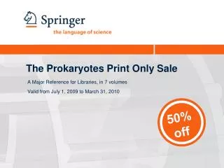 The Prokaryotes Print Only Sale