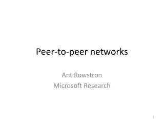 Peer-to-peer networks