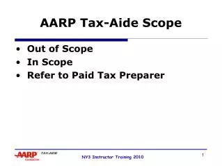 AARP Tax-Aide Scope