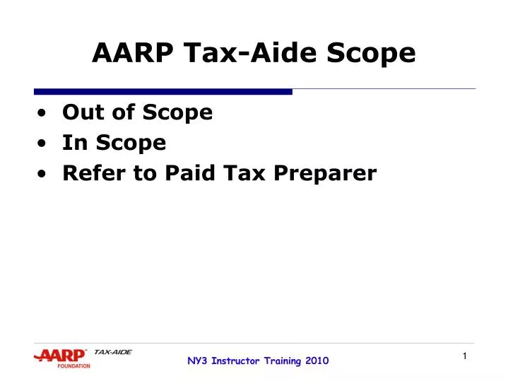 aarp tax aide scope