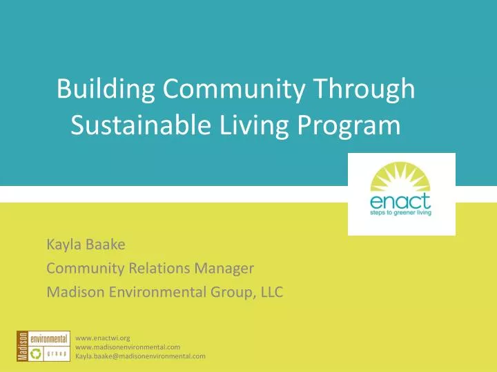 building community through sustainable living program