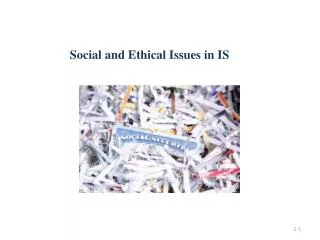 Social and Ethical Issues in IS