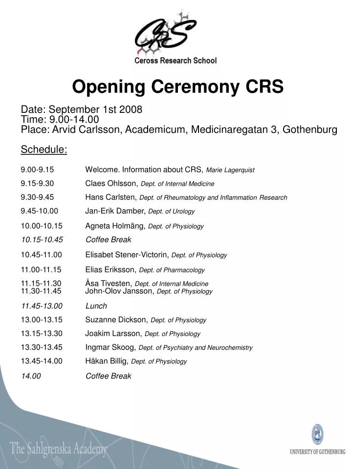 opening ceremony crs