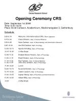 Opening Ceremony CRS