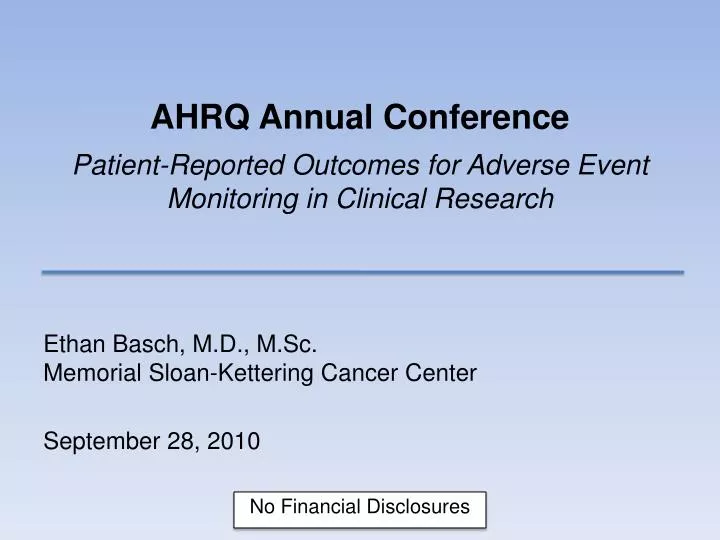 ahrq annual conference patient reported outcomes for adverse event monitoring in clinical research