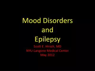 Mood Disorders and Epilepsy