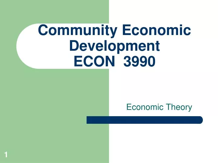 community economic development econ 3990