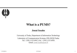 What is a PUMS?