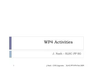 WP4 Activities