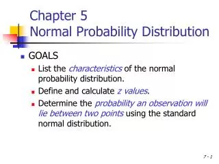 Chapter 5 Normal Probability Distribution