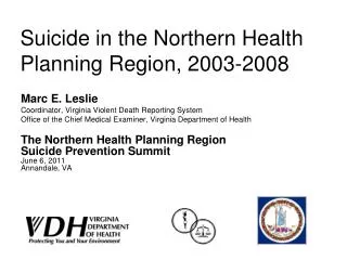 Suicide in the Northern Health Planning Region, 2003-2008